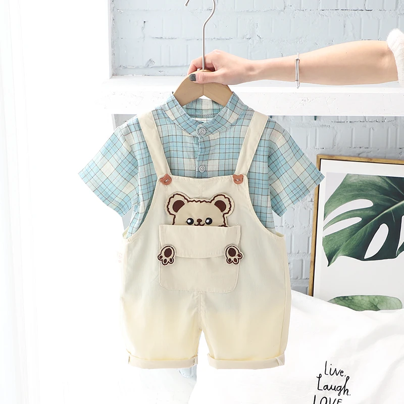 Boys Clothing Sets 2022 Summer Toddler Infant Clothes Kids Plaid Shirt Overalls Children Outfits Cartoon Bear Baby Tracksuit
Boys Clothing Sets 2022 Summer Toddler Infant Clothes Kids Plaid Shirt Overalls Children Outfits Cartoon Bear Baby Tracksuit