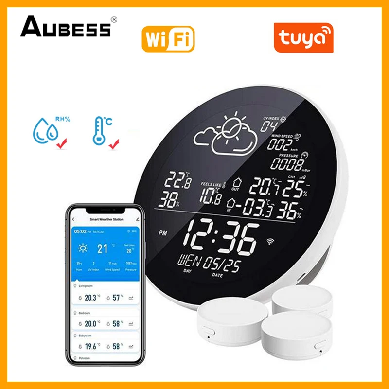 TUYA Wifi LCD Digital Clock Temperature Humidity Meter Indoor Outdoor Smart Thermometer Hygrometer Weather Station TH Sensor
TUYA Wifi LCD Digital Clock Temperature Humidity Meter Indoor Outdoor Smart Thermometer Hygrometer Weather Station TH Sensor