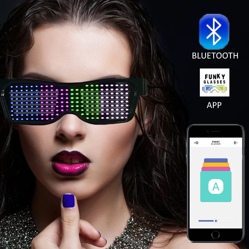 Magic App Bluetooth Control Glowing Party Light Led Glasses;Multicolor LED Raves Parties Music Festivals Luminous Glasses
Magic App Bluetooth Control Glowing Party Light Led Glasses;Multicolor LED Raves Parties Music Festivals Luminous Glasses