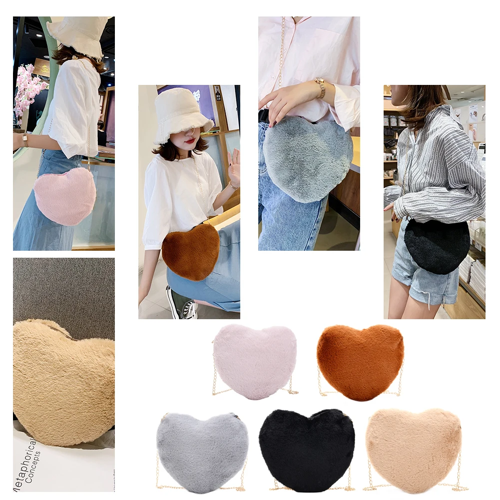 Plush Cute Solid Shoulder Bags Color Love Heart Shape Clutch Women Shoulder Messenger Plush Casual Bags
Plush Cute Solid Shoulder Bags Color Love Heart Shape Clutch Women Shoulder Messenger Plush Casual Bags