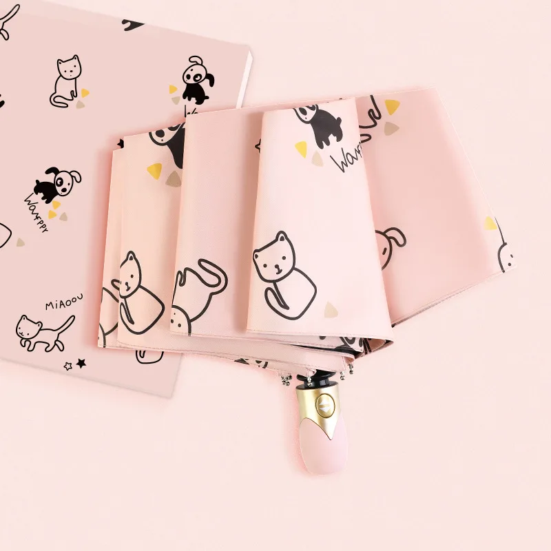 High Quality Three-folding Automatic Umbrella Rain Women Windproof Cartoon Print Umbrella Female Waterproof parasol 
High Quality Three-folding Automatic Umbrella Rain Women Windproof Cartoon Print Umbrella Female Waterproof parasol