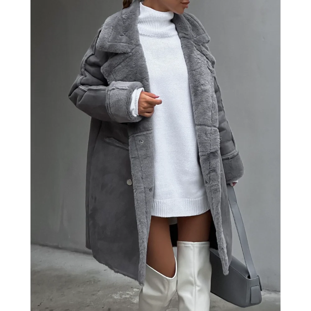 Winter Coat Women Faux Suede Coat Suit Collar Long Cardigan Long-sleeved Plush Jacket
Winter Coat Women Faux Suede Coat Suit Collar Long Cardigan Long-sleeved Plush Jacket