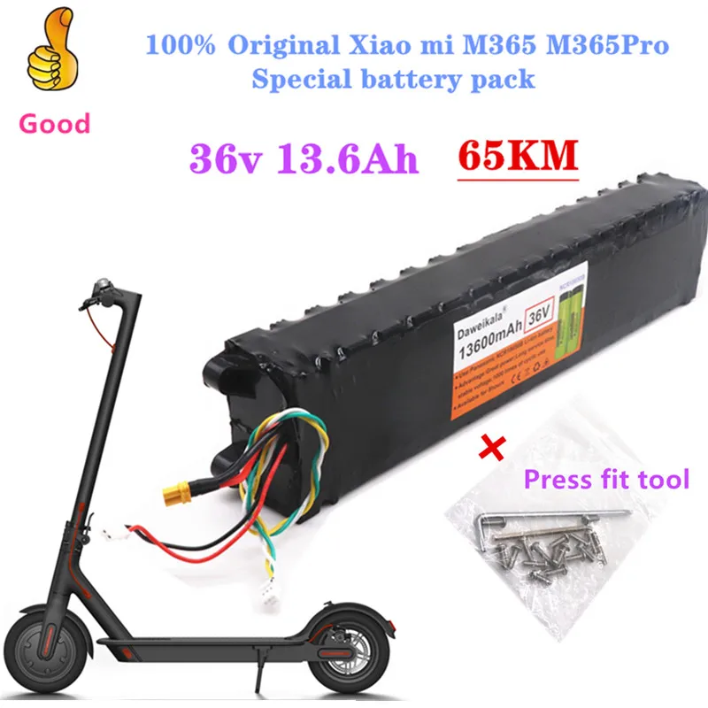100% Original 36V 13.6Ah battery ForXiaomi M356 M356 Pro Special battery pack 36V battery 13600mAh Riding 65km + Press fit tool
100% Original 36V 13.6Ah battery ForXiaomi M356 M356 Pro Special battery pack 36V battery 13600mAh Riding 65km + Press fit tool