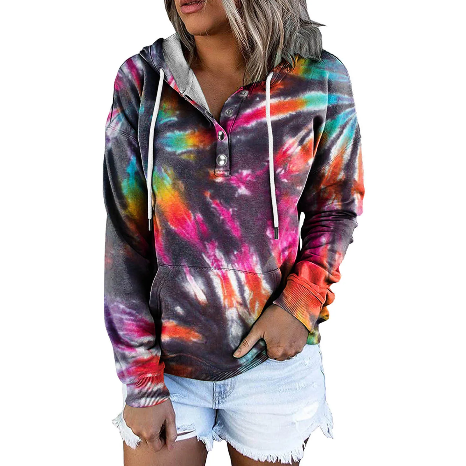 Women's Fashion Sweatshirts Button Drawstring Pocket Shirt Casual Long Sleeve Zip up Hoodie Long Women Knitted Sweater Jackets 
Women's Fashion Sweatshirts Button Drawstring Pocket Shirt Casual Long Sleeve Zip up Hoodie Long Women Knitted Sweater Jackets