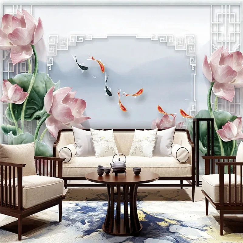 Custom Mural Wallpaper New Chinese Artistic Conception Lotus Carp TV Background For Bedroom Walls Papel De Parede Home Décor
Custom Mural Wallpaper New Chinese Artistic Conception Lotus Carp TV Background For Bedroom Walls Papel De Parede Home Décor