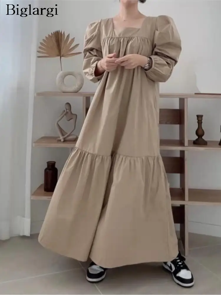 Autumn Korea Style Long Dress Women Vintage Ruffle Pleated Ladies Dresses Loose Fashion Long Sleeve Woman Dress 2023
Autumn Korea Style Long Dress Women Vintage Ruffle Pleated Ladies Dresses Loose Fashion Long Sleeve Woman Dress 2023