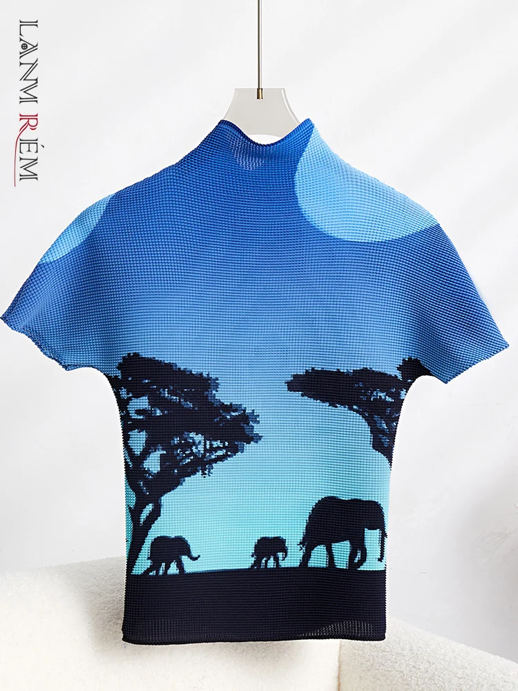 LANMREM Printed Cartoon Pleated T-shirt For Women Round Neck Short Sleeves Slim Thin Tops 2023 New Fashion Clothing 32D486
LANMREM Printed Cartoon Pleated T-shirt For Women Round Neck Short Sleeves Slim Thin Tops 2023 New Fashion Clothing 32D486