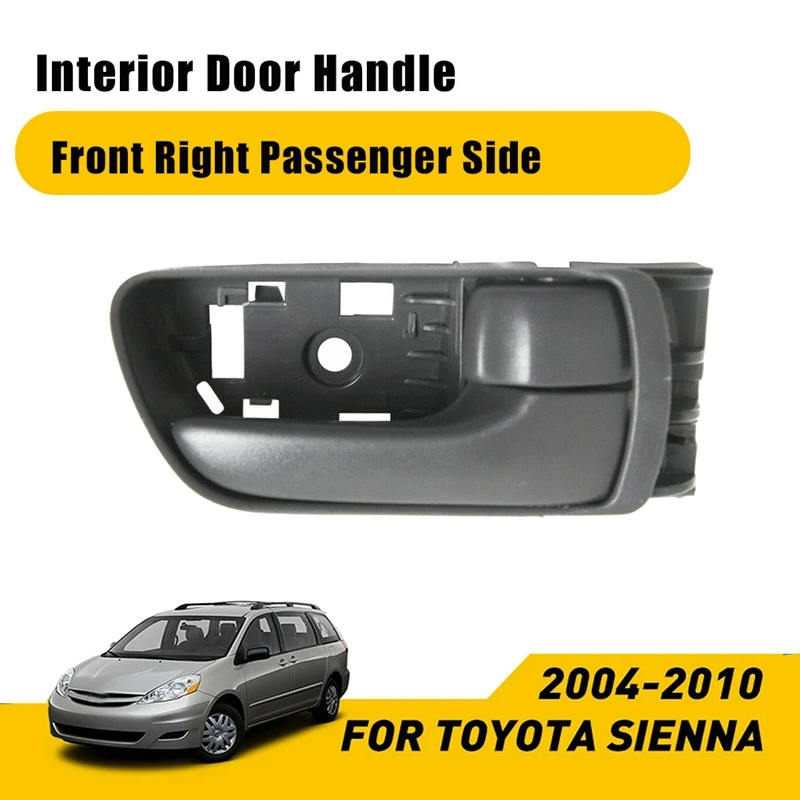 Для 2004-2010 Toyota Sienna внутренняя дверная ручка передняя правая пассажирская сторона серый 69205-AE010-B1
Для 2004-2010 Toyota Sienna внутренняя дверная ручка передняя правая пассажирская сторона серый 69205-AE010-B1