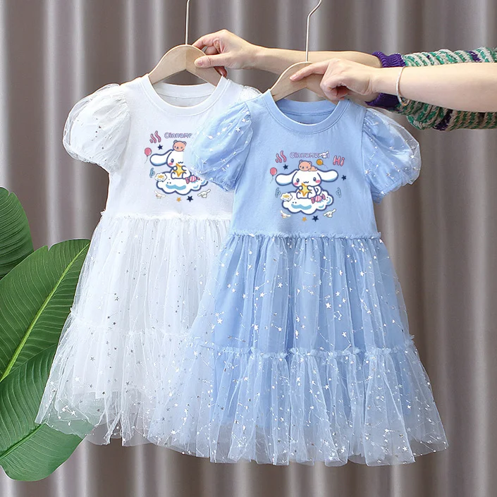 Kawaii Cinnamoroll Anime Princess Dress Sanrio Pure Cotton Short-sleeved Gauze Skirt Girls Sweet Dress Children's Birthday Gift
Kawaii Cinnamoroll Anime Princess Dress Sanrio Pure Cotton Short-sleeved Gauze Skirt Girls Sweet Dress Children's Birthday Gift