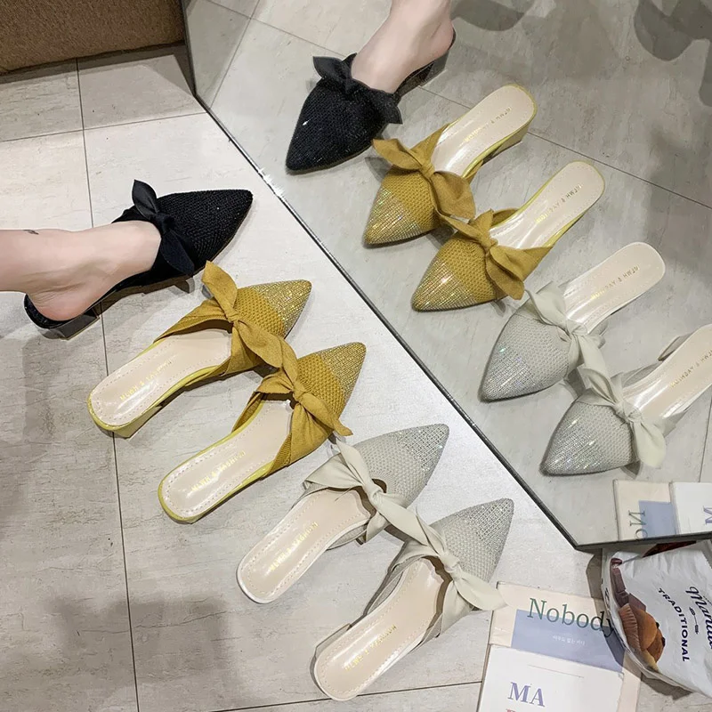 2021 Spring Summer Woman Knitting Slippers Bling Bow Slides Female Shoes Hollow Breathable Ladies High Heels Casual Shoes
2021 Spring Summer Woman Knitting Slippers Bling Bow Slides Female Shoes Hollow Breathable Ladies High Heels Casual Shoes