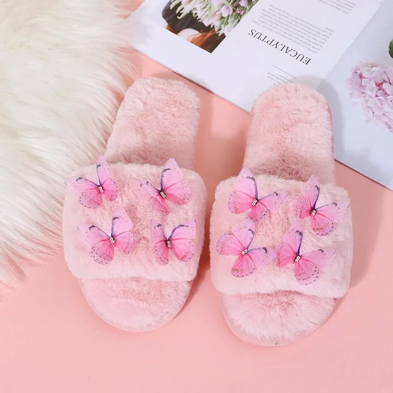 Autumn Winter Women Slippers Short plush Casual Round-toe Thick-soled Flat Mid-heel Fur Sandals Bowknot Slippers Home Slippers
Autumn Winter Women Slippers Short plush Casual Round-toe Thick-soled Flat Mid-heel Fur Sandals Bowknot Slippers Home Slippers