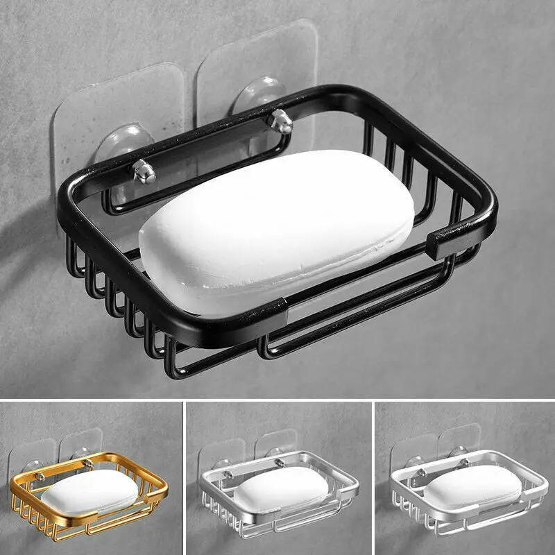 Wall Mounted Bathroom Soap Dish Holder Kitchen Sponge Storage Shelf Aluminum Self-adhesive Soap Box Basket Rack Home Organizer
Wall Mounted Bathroom Soap Dish Holder Kitchen Sponge Storage Shelf Aluminum Self-adhesive Soap Box Basket Rack Home Organizer