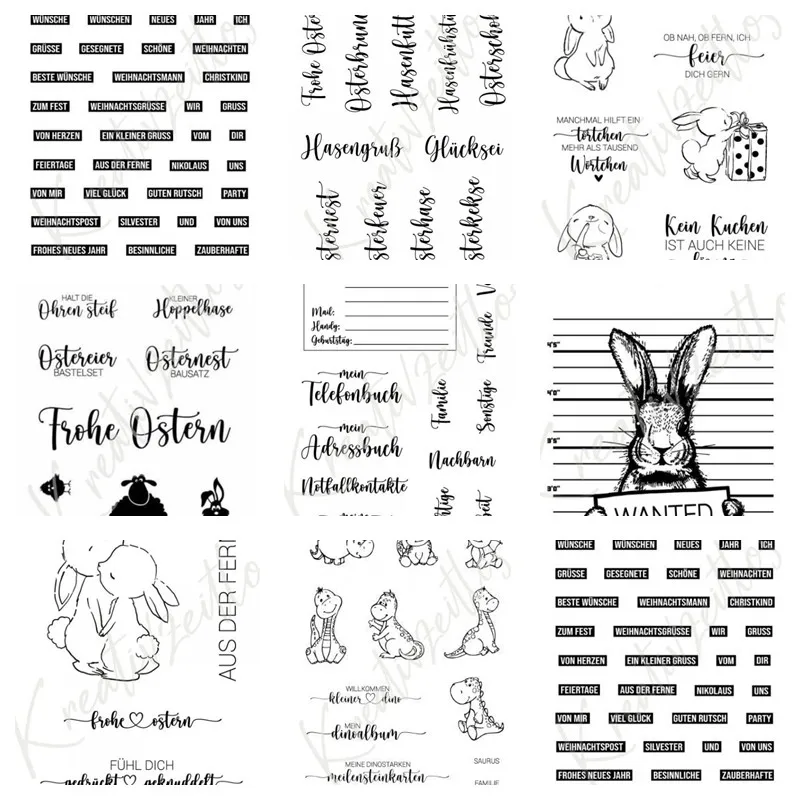 Easter Bunny German Clear Stamps For DIY Scrapbook Album Crafts Greeting Card Making Template 2022 New Arrival No Cutting Dies
Easter Bunny German Clear Stamps For DIY Scrapbook Album Crafts Greeting Card Making Template 2022 New Arrival No Cutting Dies