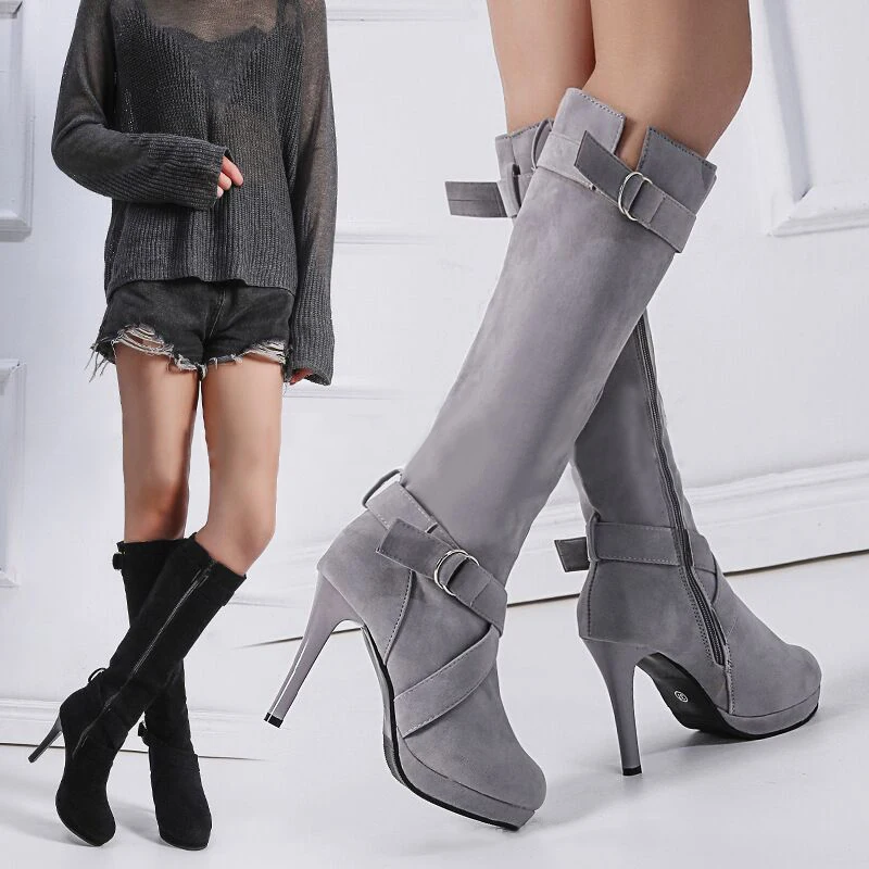 2022 Sexy Knee High Women Boots Thin High Heel Round Toe Platform Fashion Ladies PU Leather Boots Size 34-43 Lady Shoes
2022 Sexy Knee High Women Boots Thin High Heel Round Toe Platform Fashion Ladies PU Leather Boots Size 34-43 Lady Shoes