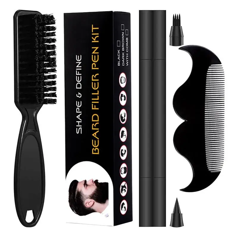 Barber Pencil With Brush Comb Beard Filling Pen Kit Salon Sweat Proof Facial Hair Styling Tool Male Mustache Repair Beard Shape
Barber Pencil With Brush Comb Beard Filling Pen Kit Salon Sweat Proof Facial Hair Styling Tool Male Mustache Repair Beard Shape