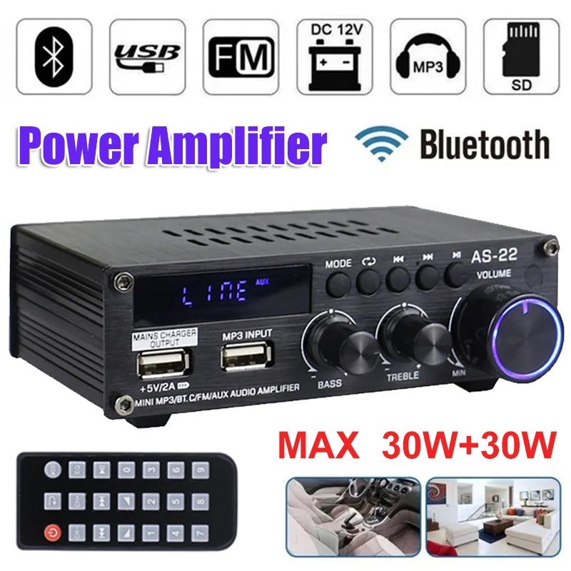 Усилитель мощности HIFI 12 в 110 В/220 В, автомобильный/домашний стерео аудиоусилитель с Bluetooth и пультом дистанционного управления
Усилитель мощности HIFI 12 в 110 В/220 В, автомобильный/домашний стерео аудиоусилитель с Bluetooth и пультом дистанционного управления
