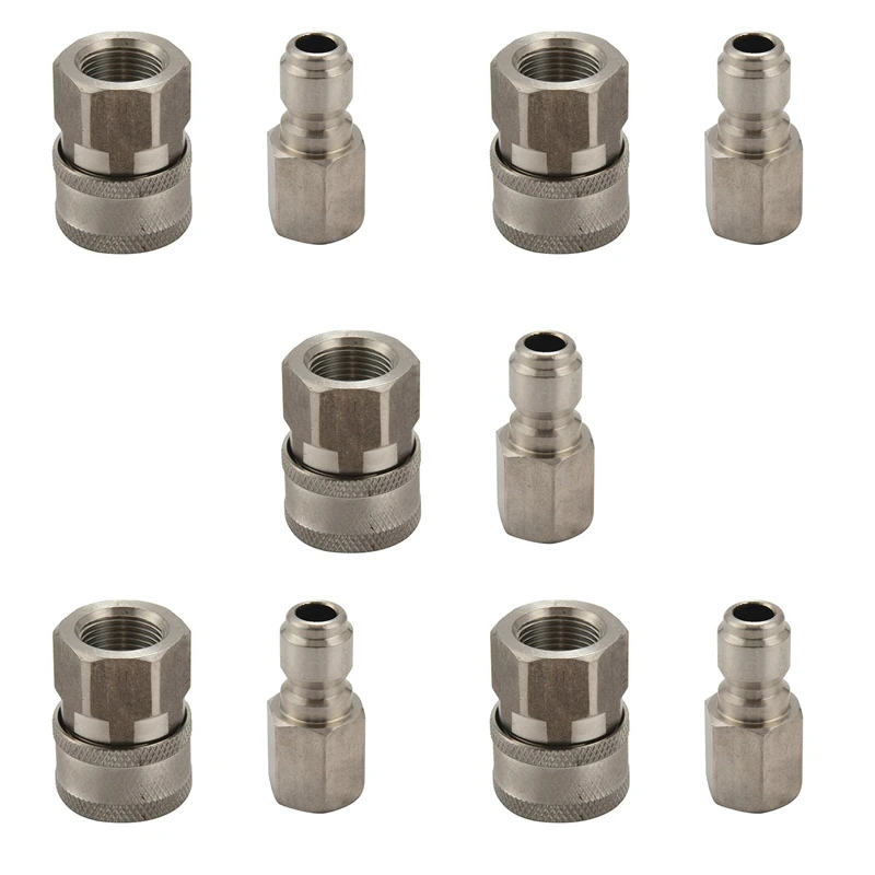 5X Stainless Steel Pressure Washer Adapter Set G3/8 Inch Female Quick Connect Plug And Socket
5X Stainless Steel Pressure Washer Adapter Set G3/8 Inch Female Quick Connect Plug And Socket