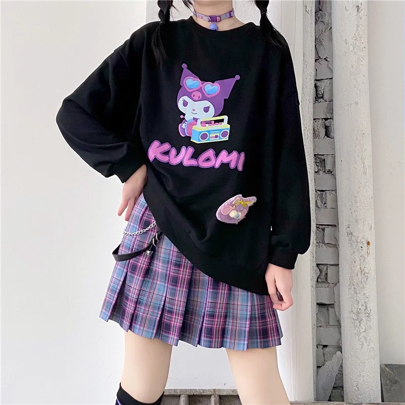 Милый мультяшный свитер Kawaii Kuromi My Melody Cinnamoroll, японские Свободные плечи, хлопковый свитер, подарок для девочки с сердцем
Милый мультяшный свитер Kawaii Kuromi My Melody Cinnamoroll, японские Свободные плечи, хлопковый свитер, подарок для девочки с сердцем