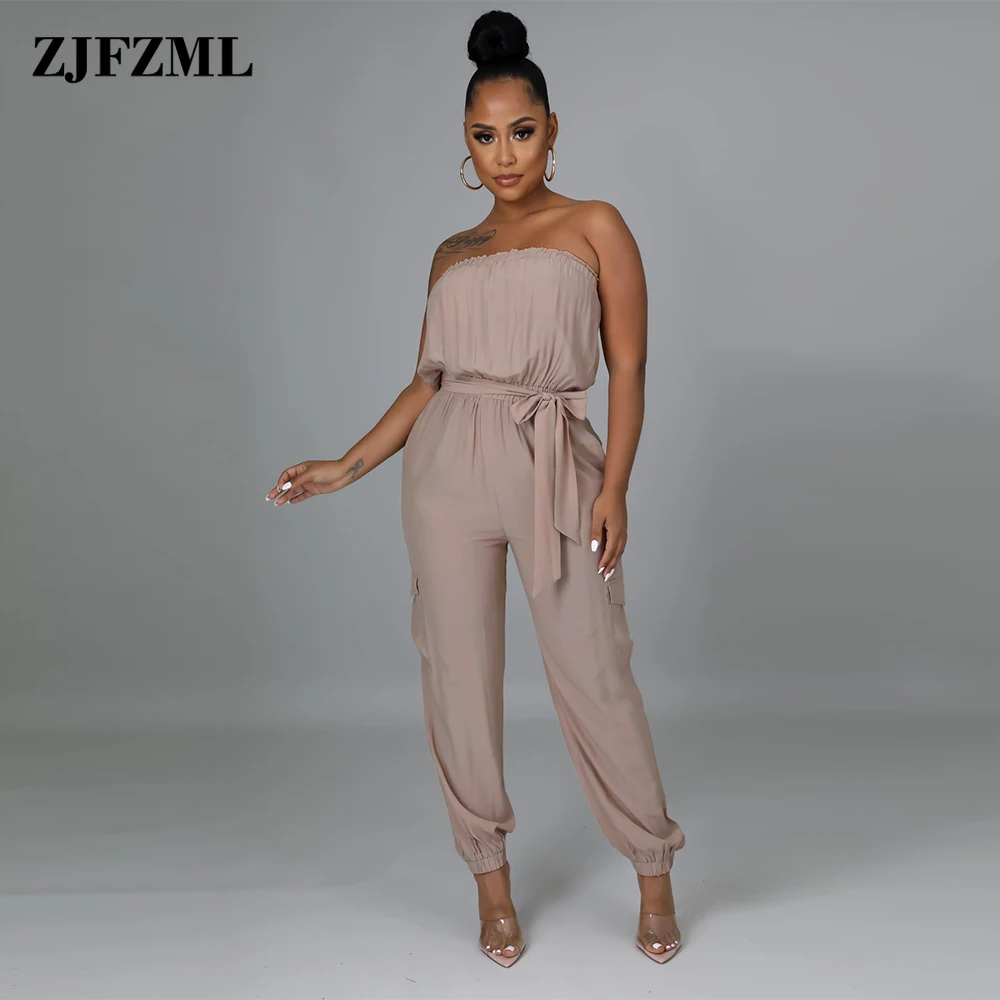 Off The Shoulder Strapless Jumpsuit Women Summer Solid High Waist Sleeveless One Piece Overall Fashion Ladies Side Pocket Outfit
Off The Shoulder Strapless Jumpsuit Women Summer Solid High Waist Sleeveless One Piece Overall Fashion Ladies Side Pocket Outfit