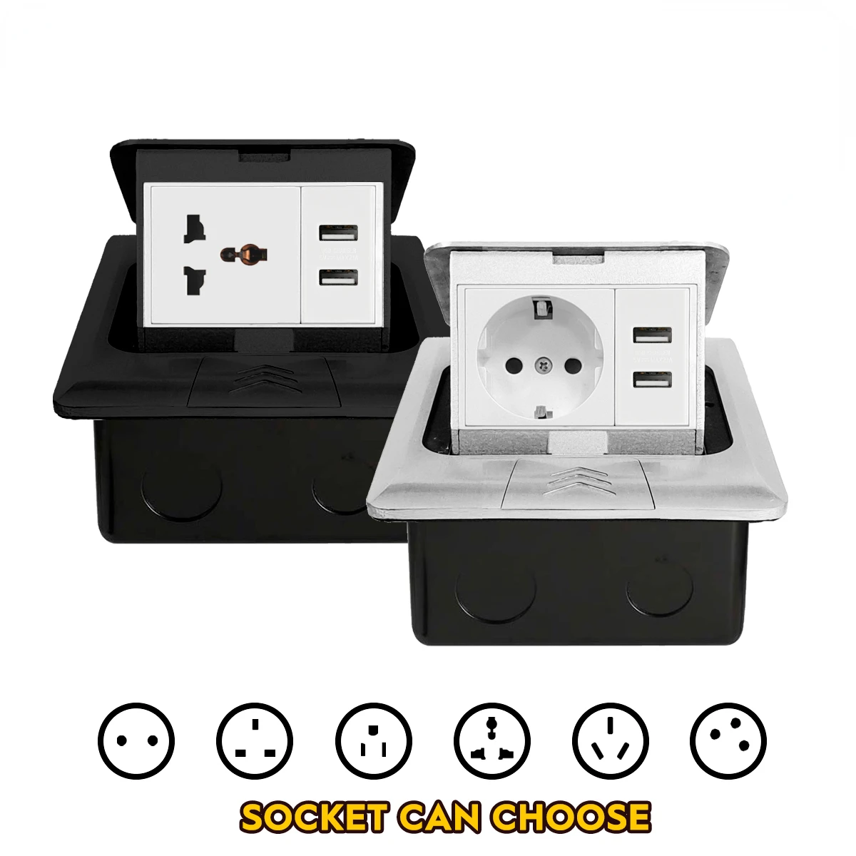 Metal Panel EUR/French/IL/UK/US/Universal Standard Pop Up Floor Socket 2USB Table Desk Wall Install Kitchen Workshop Slow open
Metal Panel EUR/French/IL/UK/US/Universal Standard Pop Up Floor Socket 2USB Table Desk Wall Install Kitchen Workshop Slow open