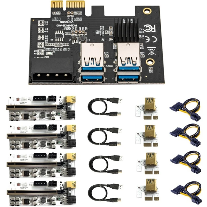 4 шт. PCI-E 1X до 16X Райзер VER010X адаптер карты PCIE от 1 до 4 Слот-удлинитель 4 порта карта-усилитель для майнинга биткоинов BTC
4 шт. PCI-E 1X до 16X Райзер VER010X адаптер карты PCIE от 1 до 4 Слот-удлинитель 4 порта карта-усилитель для майнинга биткоинов BTC