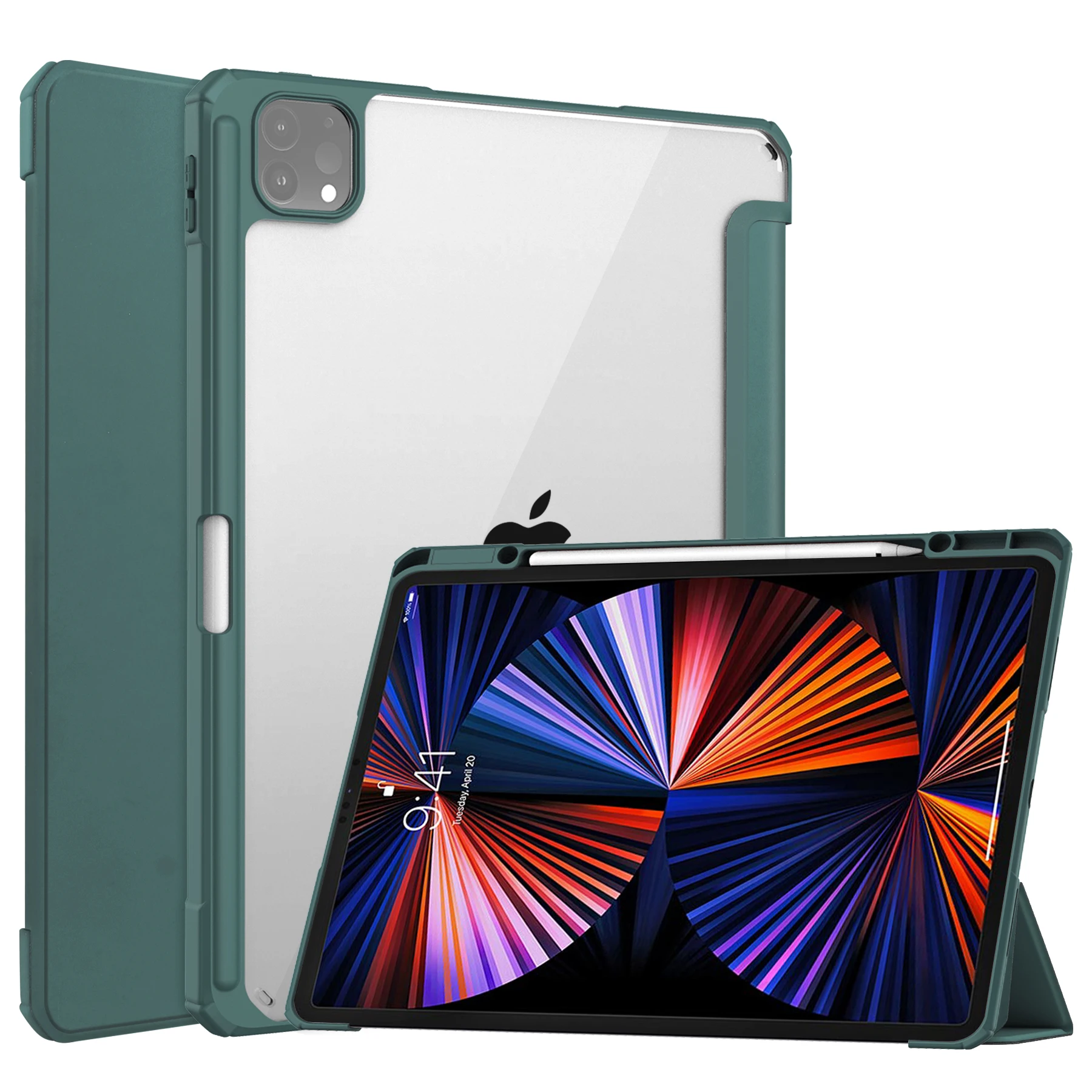 Luxury Tablet Tri-fold Flip Leather Case with Pencil Slot for Apple iPad Pro 12.9 2021 2020 2018 Acrylic Sleep Wake Smart Cover
Luxury Tablet Tri-fold Flip Leather Case with Pencil Slot for Apple iPad Pro 12.9 2021 2020 2018 Acrylic Sleep Wake Smart Cover
