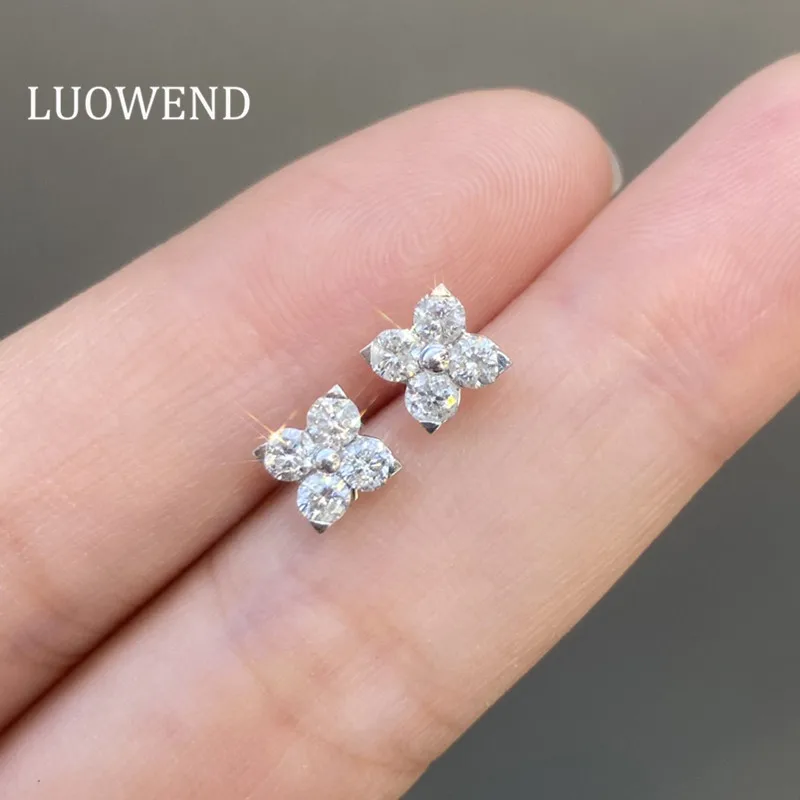 LUOWEND 100% 18K White Gold Earrings Women Stud Earrings 0.80carat Real Natural Diamond Earring Fashion Mini Design for Lady
LUOWEND 100% 18K White Gold Earrings Women Stud Earrings 0.80carat Real Natural Diamond Earring Fashion Mini Design for Lady