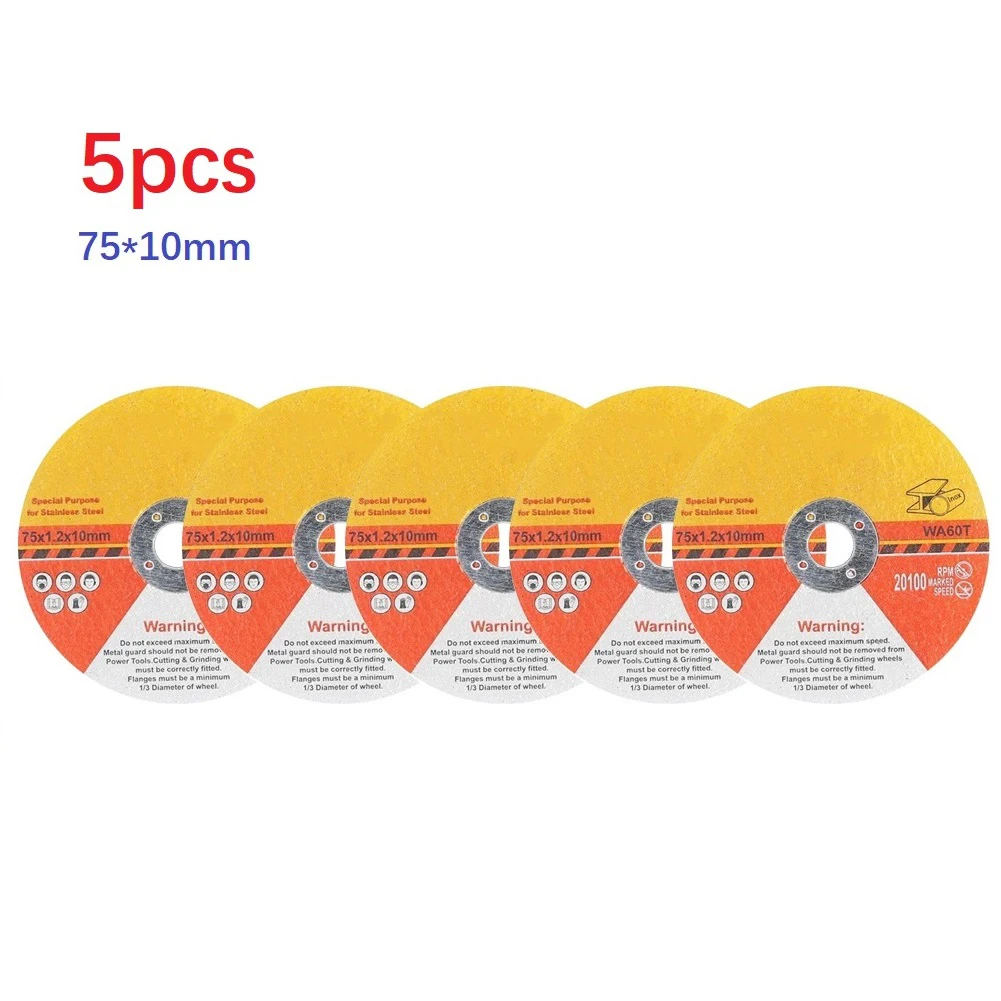 Grinding Wheel Saw Blade Power Tools Resin Ultra-thin 1.2mm Thickness 5pcs 75mm Circular Cutting Disc Cutting Tool
Grinding Wheel Saw Blade Power Tools Resin Ultra-thin 1.2mm Thickness 5pcs 75mm Circular Cutting Disc Cutting Tool