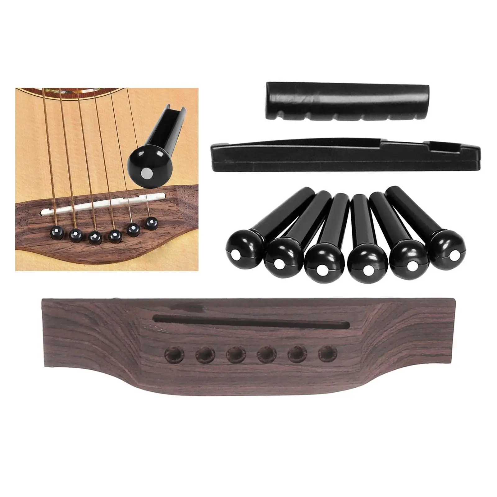 Universal 6 String Acoustic Guitar Bridge with 6Pins Peg Nut Saddle Deep Reach C-Clamp Guitar Repair Kit For Guitar Luthier Tool
Universal 6 String Acoustic Guitar Bridge with 6Pins Peg Nut Saddle Deep Reach C-Clamp Guitar Repair Kit For Guitar Luthier Tool