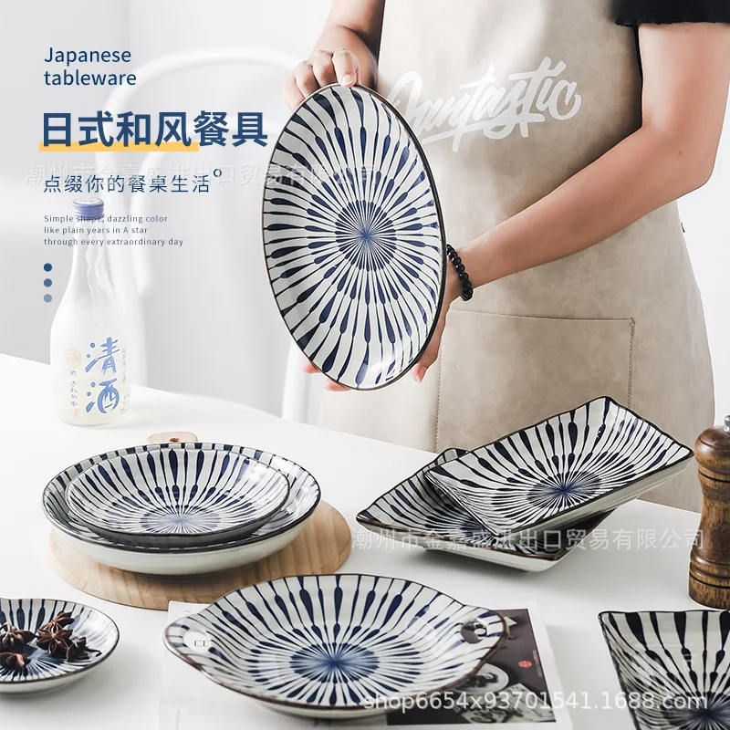 Japanese style and wind ceramic plate creative hand-painted tableware household fruit plate sushi fish plate restaurant
Japanese style and wind ceramic plate creative hand-painted tableware household fruit plate sushi fish plate restaurant