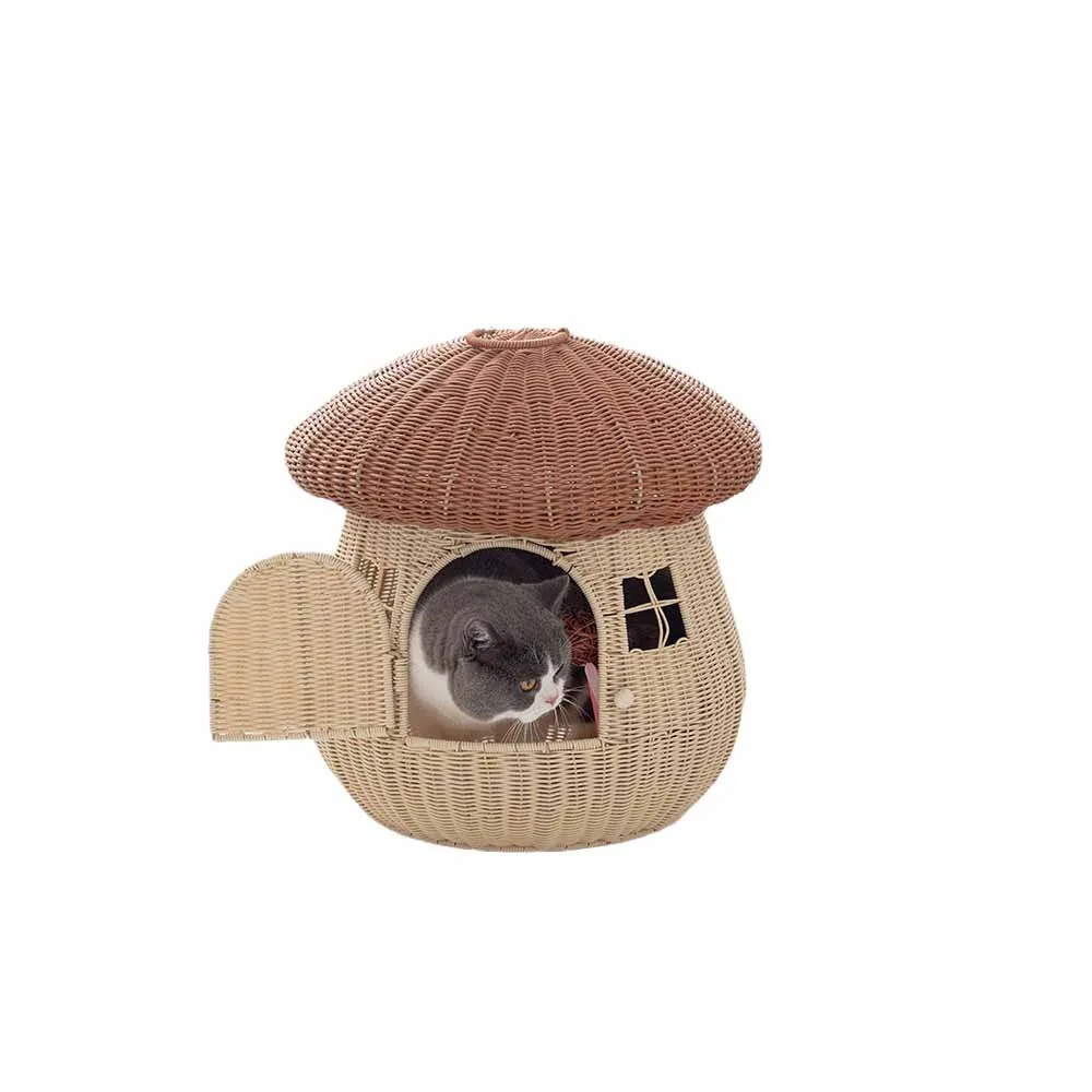 Pet kennel house high-quality new closed-type out-of-home dual-use pet mushroom house rattan weaving cat and dog kennel
Pet kennel house high-quality new closed-type out-of-home dual-use pet mushroom house rattan weaving cat and dog kennel