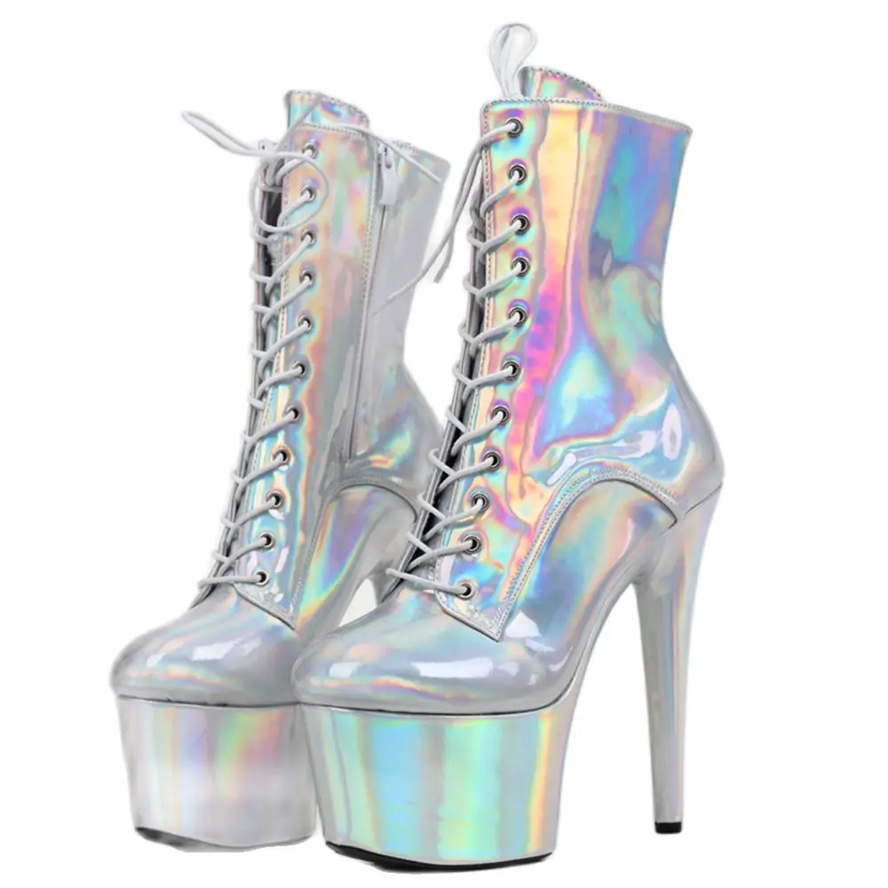 Sexy High Heel Boots Platform Holographic Color 17CM Spike Heels Ankle Boots
Sexy High Heel Boots Platform Holographic Color 17CM Spike Heels Ankle Boots