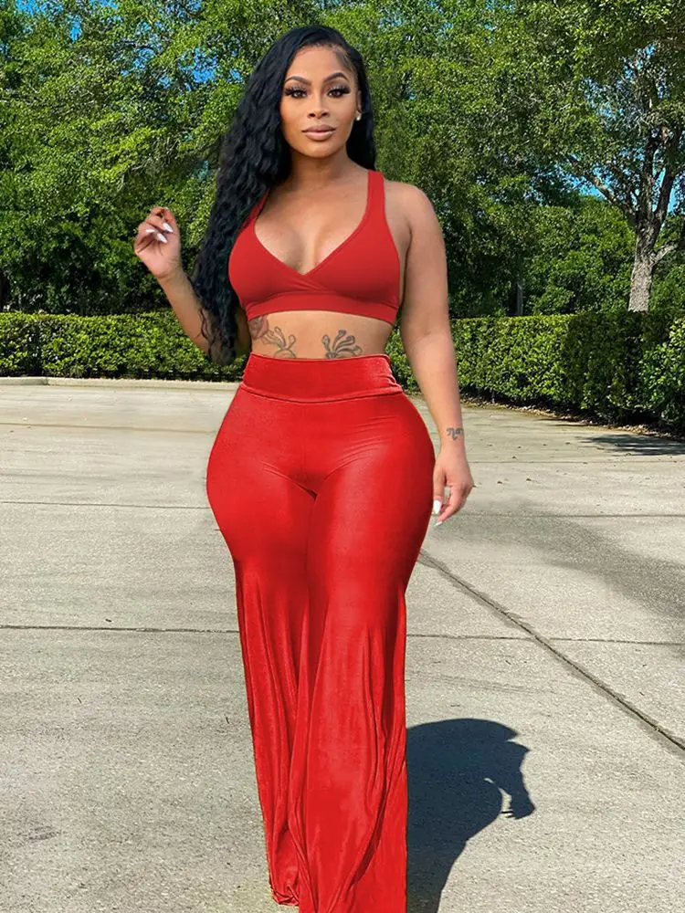 HAOYUAN Fashion Two Piece Set Crop Top and Wide Leg Pant Suit Sexy Club Outfits for Women Summer Clothes 2022 Rave Matching Sets
HAOYUAN Fashion Two Piece Set Crop Top and Wide Leg Pant Suit Sexy Club Outfits for Women Summer Clothes 2022 Rave Matching Sets