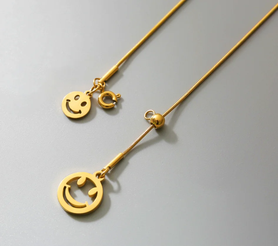 Simple necklaces titanium steel non fading smiling face pendant pull Necklace for women Fashion Jewelry
Simple necklaces titanium steel non fading smiling face pendant pull Necklace for women Fashion Jewelry