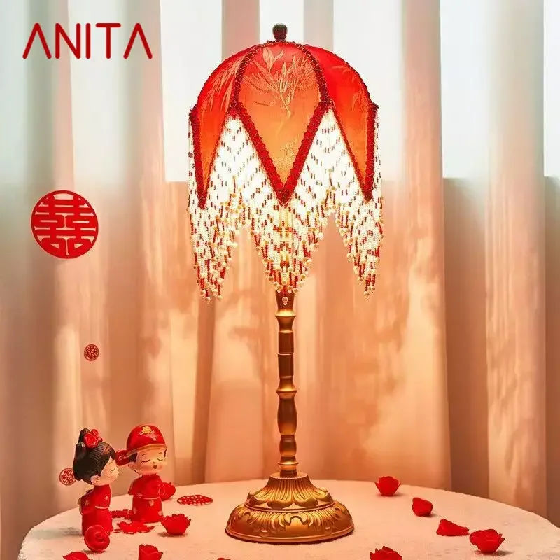 ANITA Red WeddingTable Lamp American Retro Living Room Bedroom Villa French Pastoral Creative Tassels Desk Light
ANITA Red WeddingTable Lamp American Retro Living Room Bedroom Villa French Pastoral Creative Tassels Desk Light