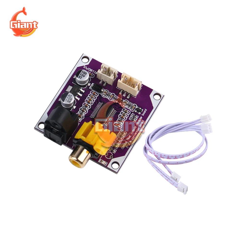 Optical Fiber Coaxial DAC Digital Audio Decoder Board Converter 24-bit 192K Stereo Audio Output DIY DC5-12V 
Optical Fiber Coaxial DAC Digital Audio Decoder Board Converter 24-bit 192K Stereo Audio Output DIY DC5-12V