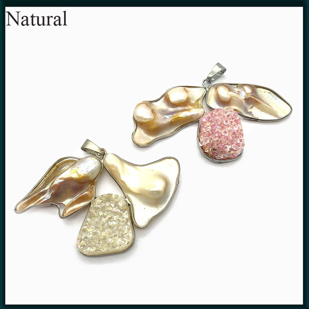 1pcs Natural Stone Baroque Pearl Irregular Pendant Pink Crystal Elegant Women DIY Creative Necklace Jewelry Accessories 41x75mm 
1pcs Natural Stone Baroque Pearl Irregular Pendant Pink Crystal Elegant Women DIY Creative Necklace Jewelry Accessories 41x75mm