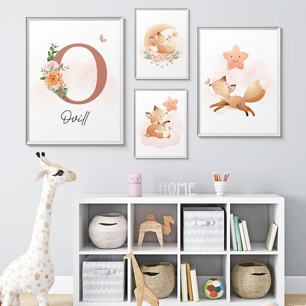Nordic Custom Name Personalized Animal Fox Wall Art Canvas Painting Posters Picture For Kids Baby Nursery Girl Room Home Decor
Nordic Custom Name Personalized Animal Fox Wall Art Canvas Painting Posters Picture For Kids Baby Nursery Girl Room Home Decor