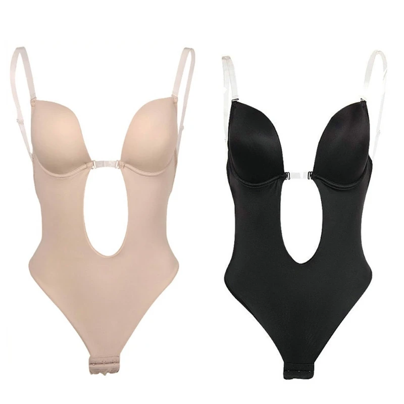 Women Sexy U Plunge Backless Bodysuit Deep V-Neck Seamless Thong Bottom Underwear Padded Push Up Body Shapewear Top for M6CD
Women Sexy U Plunge Backless Bodysuit Deep V-Neck Seamless Thong Bottom Underwear Padded Push Up Body Shapewear Top for M6CD