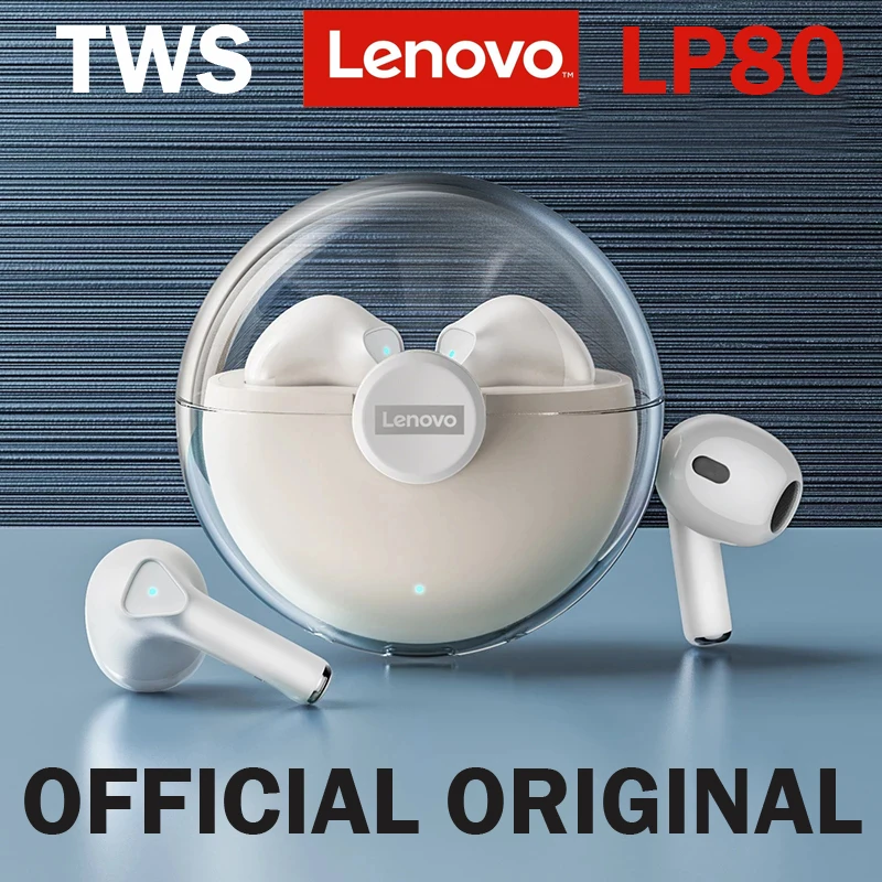 

Original Lenovo LP80 Headphone TWS Bluetooth Wireless Earphones Sports Movement Fitness Headset Low Latency Gaming Music Earbuds