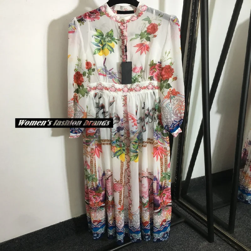 2022 high end quality fashion new style elegant temperament flower print women's dress temperament Round Neck Long Sleeve Dress
2022 high end quality fashion new style elegant temperament flower print women's dress temperament Round Neck Long Sleeve Dress