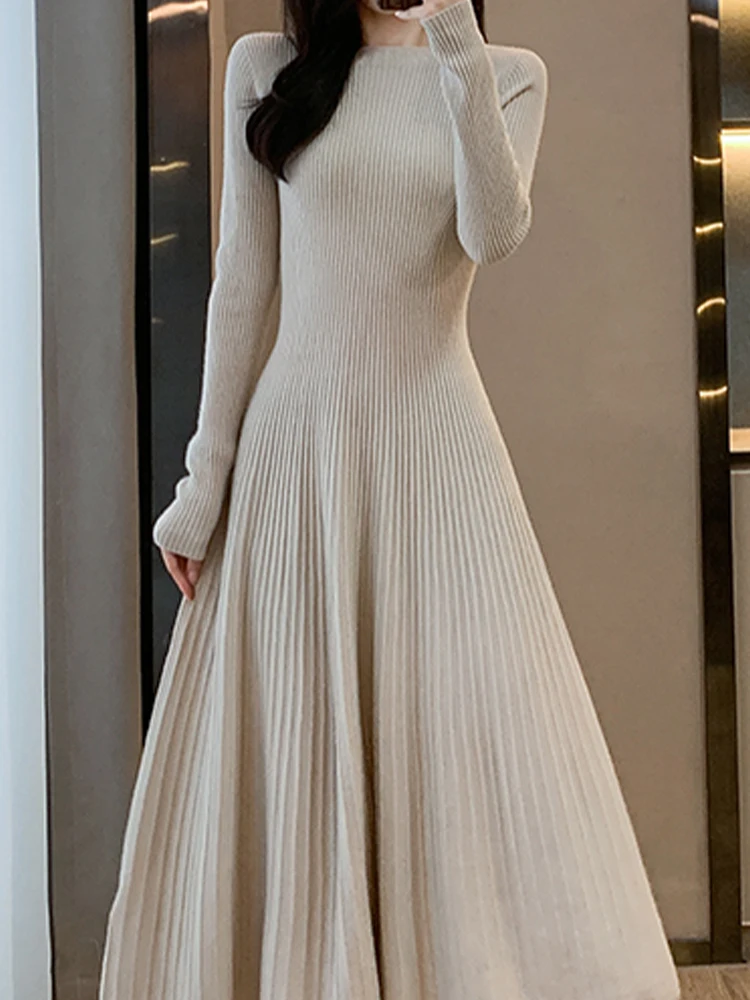 High Quality Knitted Skirt Round Neck High Waist Slim Long Dress 2022 Autumn Korean Fashion Women'S Clothing
High Quality Knitted Skirt Round Neck High Waist Slim Long Dress 2022 Autumn Korean Fashion Women'S Clothing