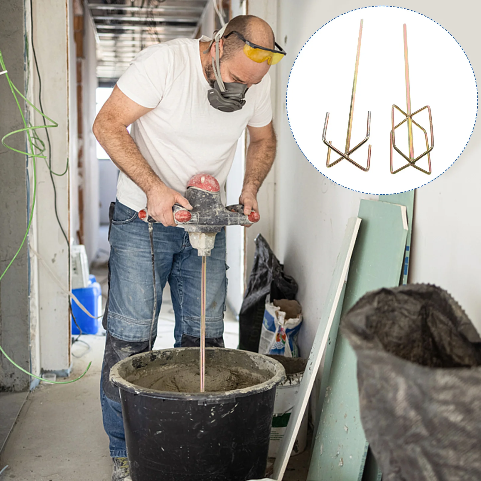 2 Pcs Drill Mixer Sturdy Steel Hexagonal Head Strong Mud Drill Mixer Paint Drill Mixer for Cement Mixing Construction Site Home
2 Pcs Drill Mixer Sturdy Steel Hexagonal Head Strong Mud Drill Mixer Paint Drill Mixer for Cement Mixing Construction Site Home