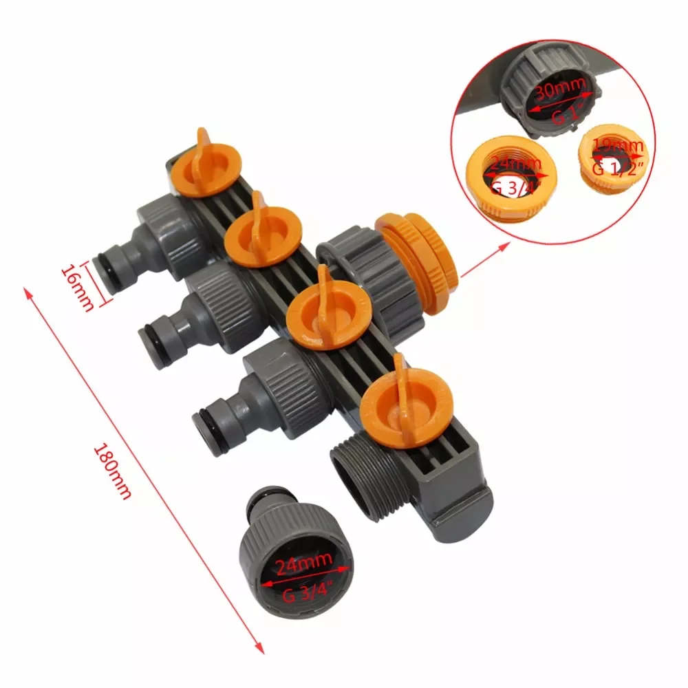 Jmt1"to3/4"to1/2" Female Thread 4 Way Hose Splitters For Automatic Watering Water Pipe Linker Timer Garden Water Irrigation Too
Jmt1"to3/4"to1/2" Female Thread 4 Way Hose Splitters For Automatic Watering Water Pipe Linker Timer Garden Water Irrigation Too