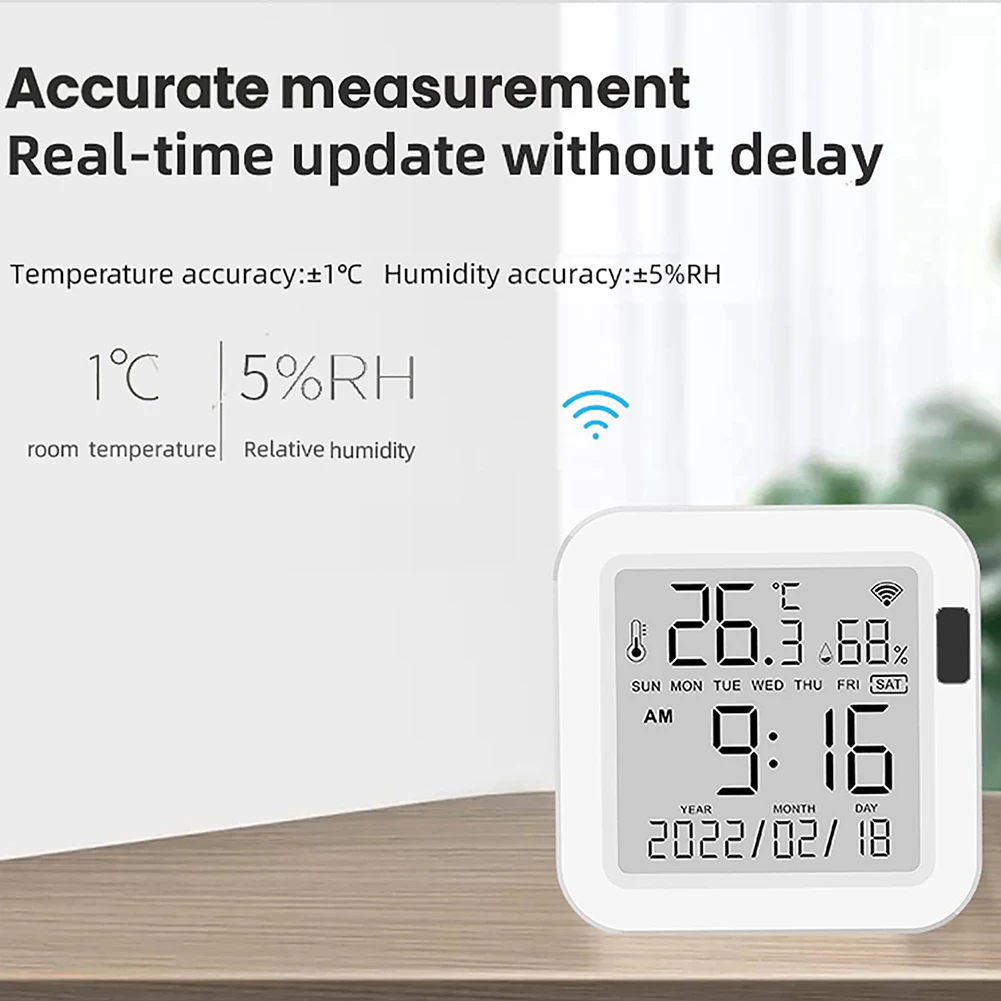 Tuya 2.4GHz WiFi Thermometer Hygrometer LCD Digital Thermometer Hygrometer Indoor Electronic Temperature Humidity Meter Sensor
Tuya 2.4GHz WiFi Thermometer Hygrometer LCD Digital Thermometer Hygrometer Indoor Electronic Temperature Humidity Meter Sensor