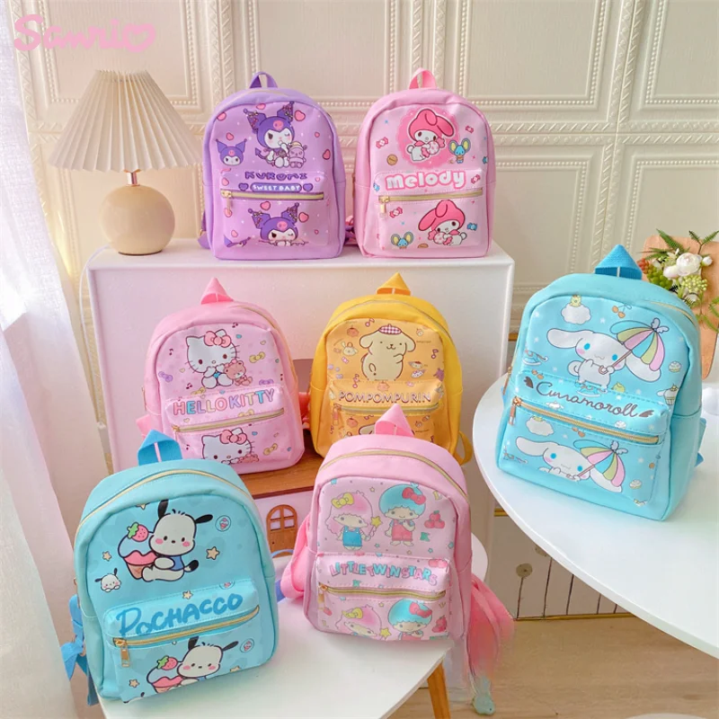 

Sanrio Kawaii Anime Hello Kitty Cinnamoroll Kuromi Cute Cartoon Leisure Shoulder Bag Children Traveling Schoolbag Birthday Gift