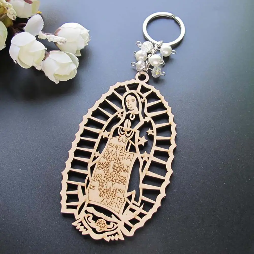 Classic Baptism Our Lady of Guadalupe Wood Unique Design Keychain Boys Women for Baptism Christ Communion Gift
Classic Baptism Our Lady of Guadalupe Wood Unique Design Keychain Boys Women for Baptism Christ Communion Gift