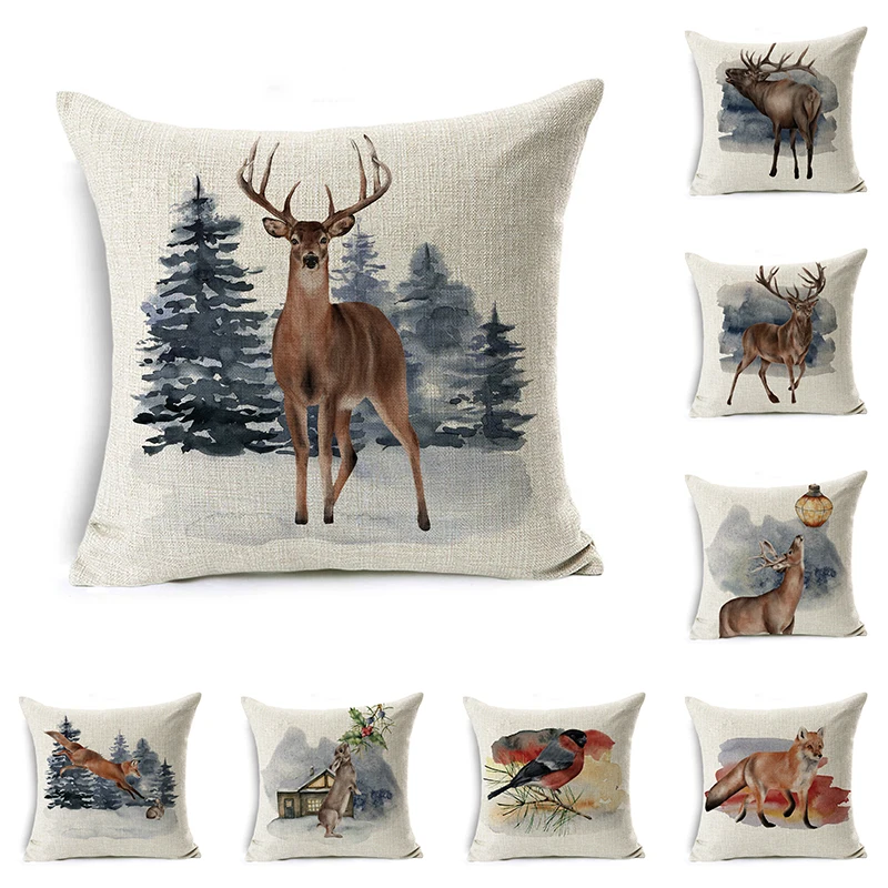 Animal Cushion Cover Deer Fox Wolf Pillowcase Sofa and Car Decoration Linen Pillowcase Home Decoration Cushion Cover
Animal Cushion Cover Deer Fox Wolf Pillowcase Sofa and Car Decoration Linen Pillowcase Home Decoration Cushion Cover
