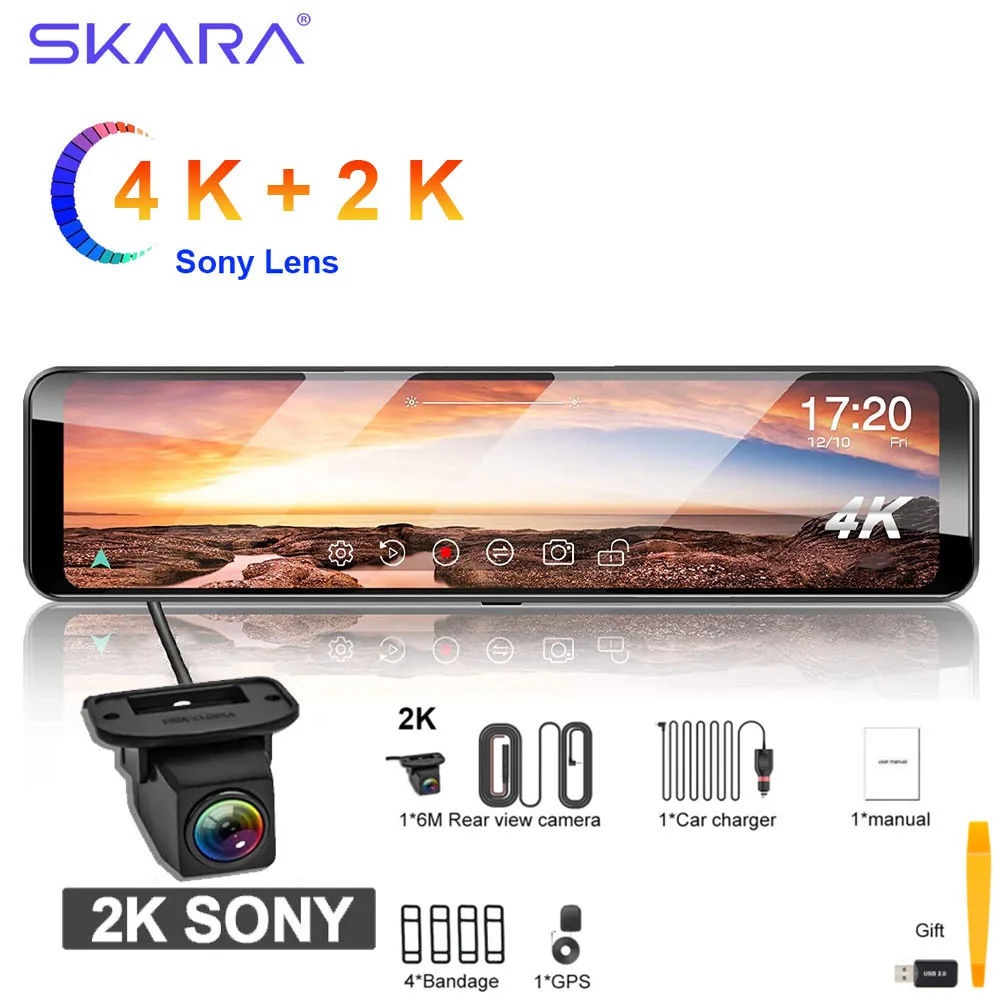 S10 12" WIFI Car DVR 4K 3840*2160P Dash Cam Dual Lens Sony IMX415 Rear View Mirror GPS Car Camera 1080P Driving Video Recorder
S10 12" WIFI Car DVR 4K 3840*2160P Dash Cam Dual Lens Sony IMX415 Rear View Mirror GPS Car Camera 1080P Driving Video Recorder