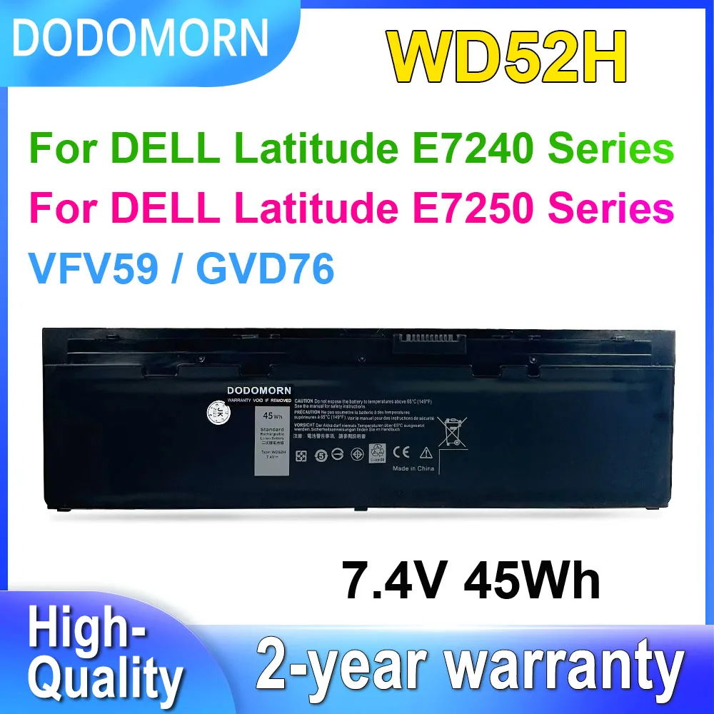 DODOMORN 7 4 В 45 Втч WD52H аккумулятор для ноутбука DELL Latitude E7240 E7250 серии VFV59 GVD76